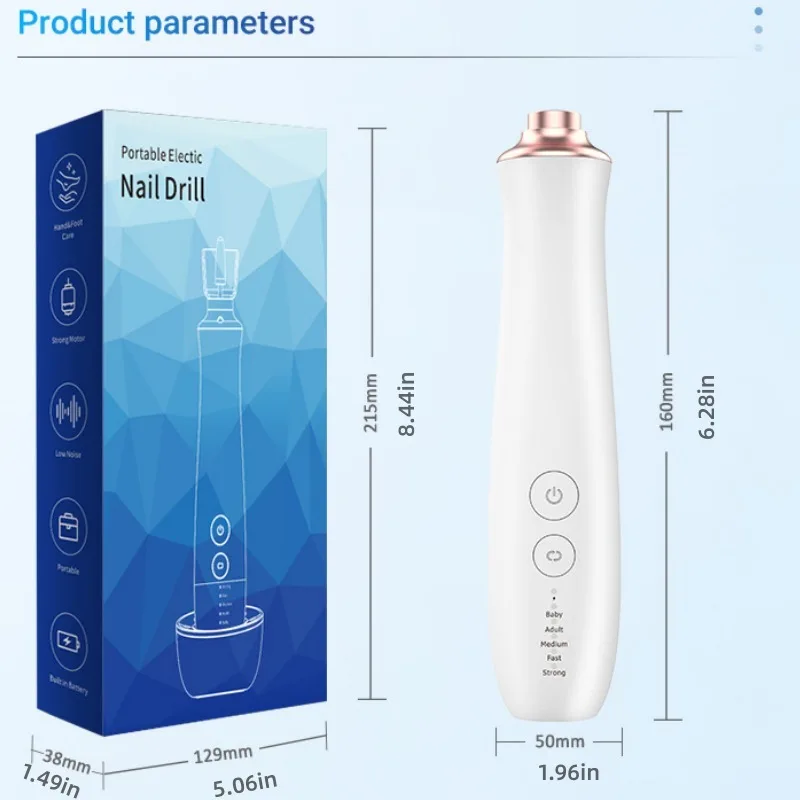 Electric Nail Polisher Drill Bits Electric Nail Drill Machine Rechargeable Professional Cordless  Polishing Dead Skin Removal