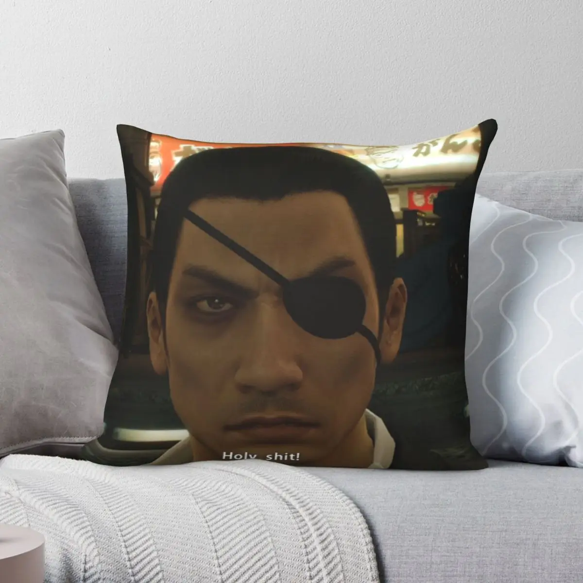 Yakuza Majima Holy Sht Square Pillowcase Polyester Linen Velvet Creative Zip Decor Home Cushion Case