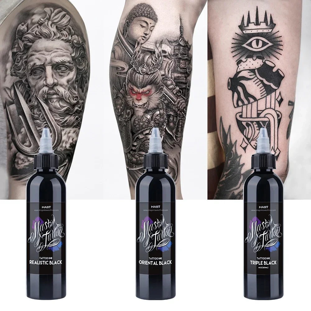 Tintas de tatuaje profesionales de alta calidad, seguras para arte corporal, pigmento negro, tinta de artista de tatuaje