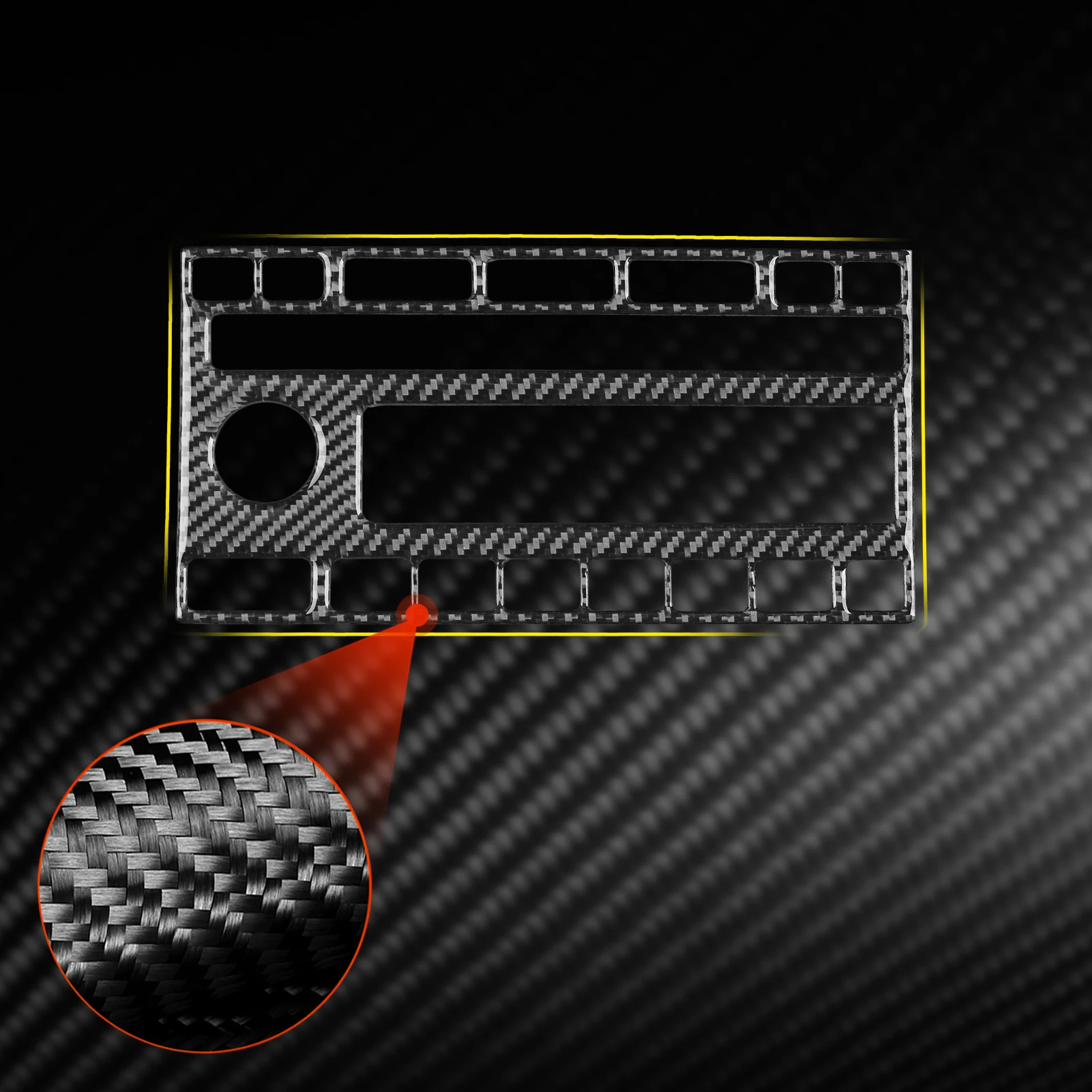 ألياف الكربون الحقيقية اكسسوارات السيارات مركز وحدة التحكم راديو غطاء لوحة ملصق لينة لفورد موستانج 4th الجنرال 2001 2002 2003 2004 #6