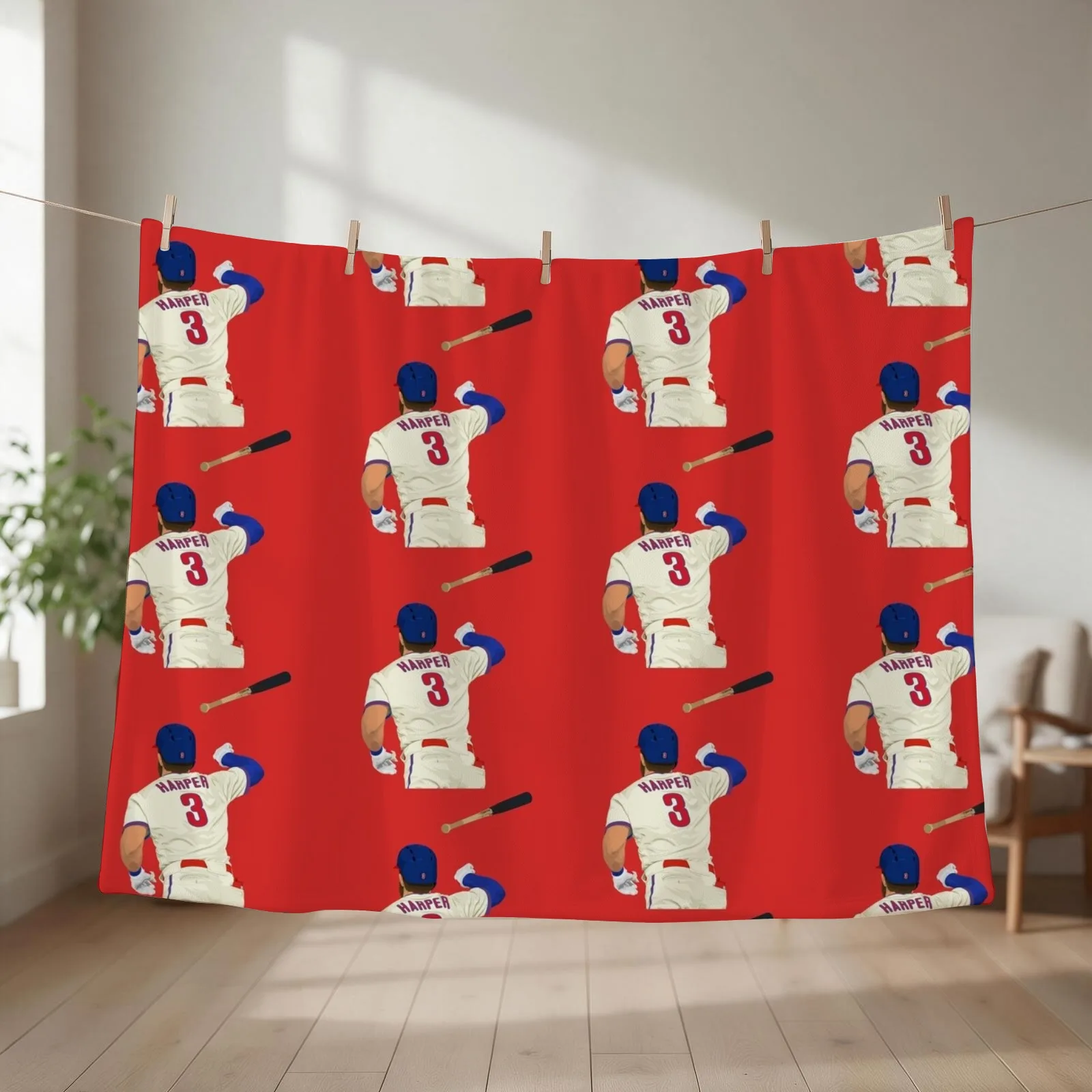 Bryce Harper Bat Flip Throw Blanket Tourist wednesday Heavy Plush Blankets