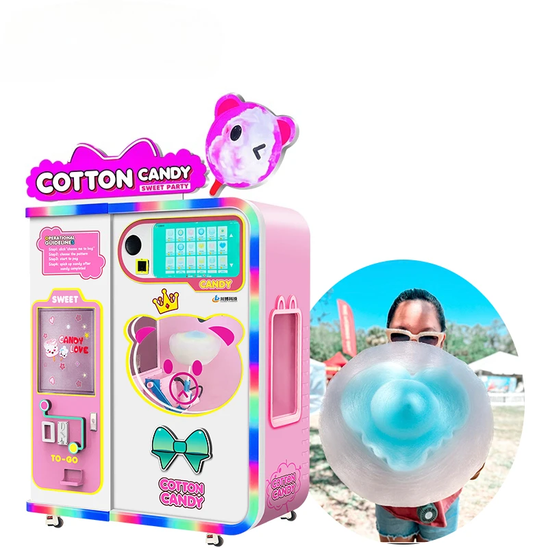 High Performance Cotton Candy Making Machine Customized Robot Easy Operation Mini Cotton Candy Vending Machine with Touch Screen