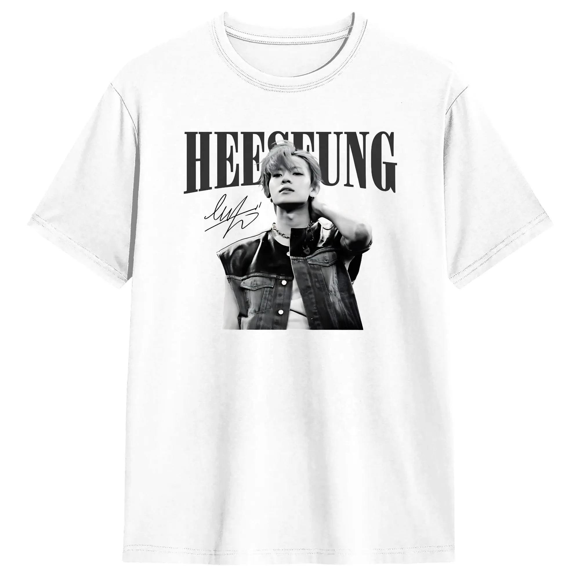 Men Lngshots Kpop Heeseung T-Shirts  100 Cotton Tops Summer Vintage Short-Sleeve T Shirt Round Neck Leisure Casual Tee Shirt
