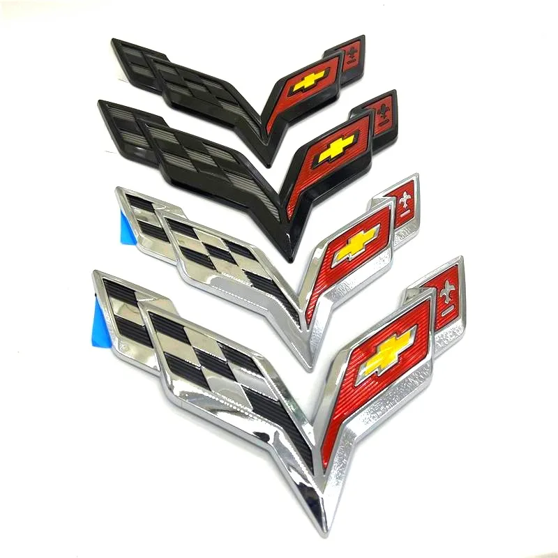 2pcs/set Front and rear car Corvette labels For Front Grille Badge Sticker logos Emblems Grille Badge For Chevrolet Captiva