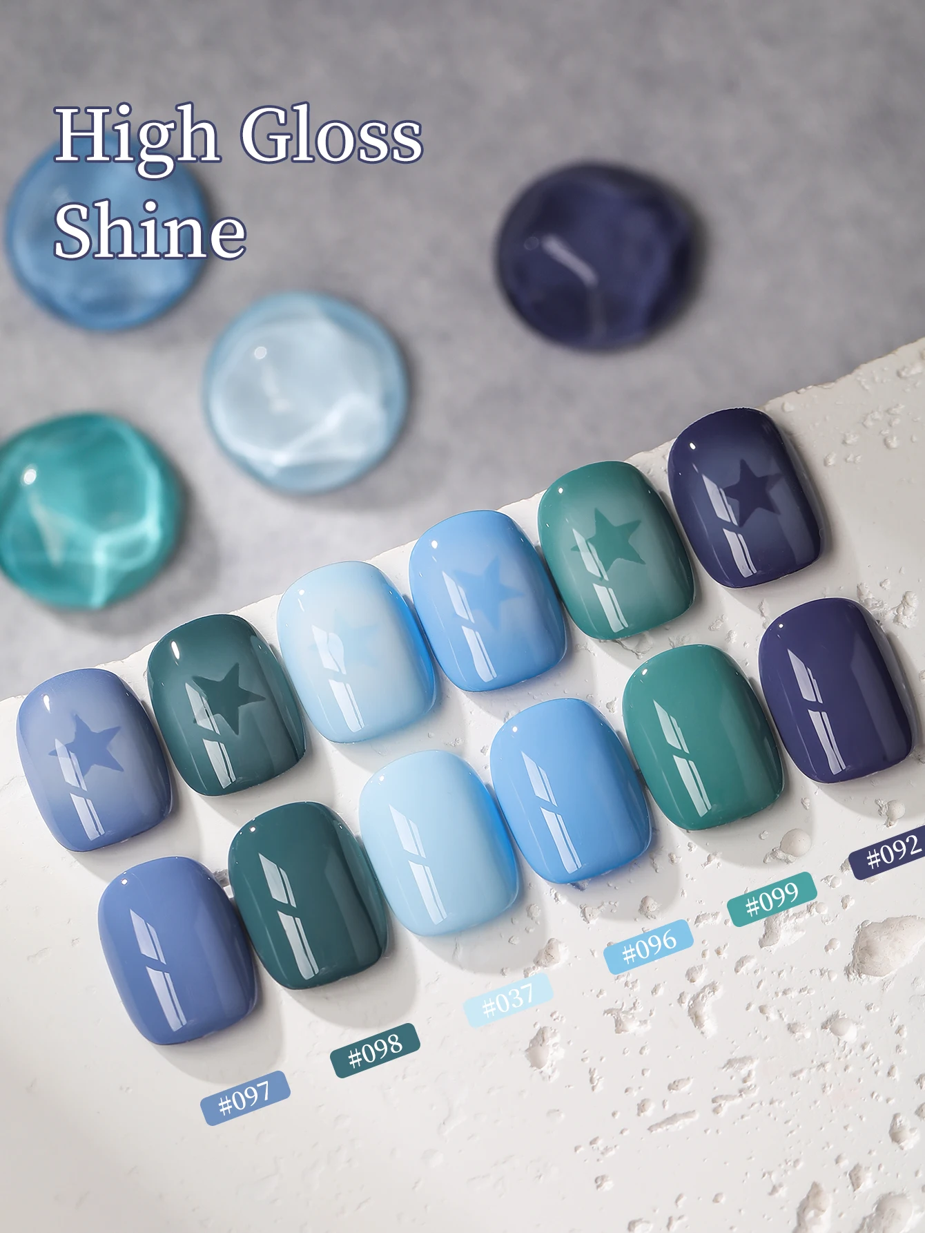 XEIJAYI 6 uds juego de esmaltes de uñas de Gel azul UV LED Gel de uñas en remojo, semipermanente, Gel de Arte de uñas de calidad de salón DIY para regalo de mujer