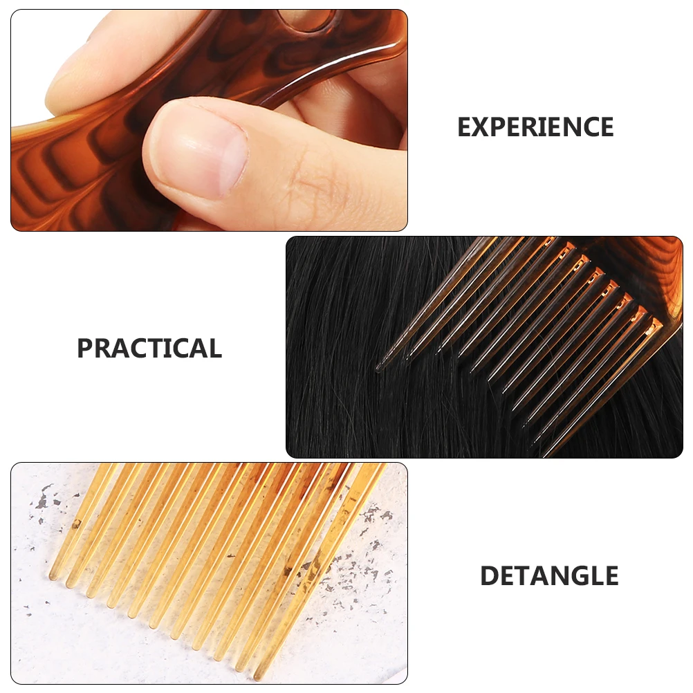 

4pcs Wide Tooth Comb Professional Salon Hairdressing Combs Pick Clip Afro Braid Styling Detangle Long Short Hair