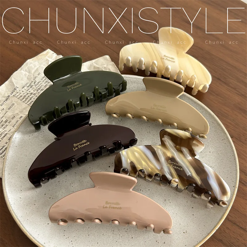 

Women Exquisite Elegant hair Claws Shark Hair Clips Large Acetate Trendy Girls Temperament Hair Accessories