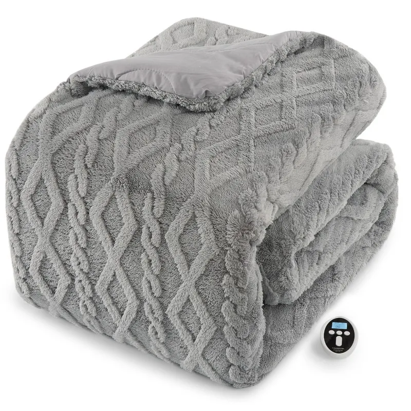 Heating Blanket 104x90 / 90x90 Inches Electric Heated Comforter Set 2 Heating Zones, 6 Heating Levels, Wireless Controller, Timer, Overheat Protection