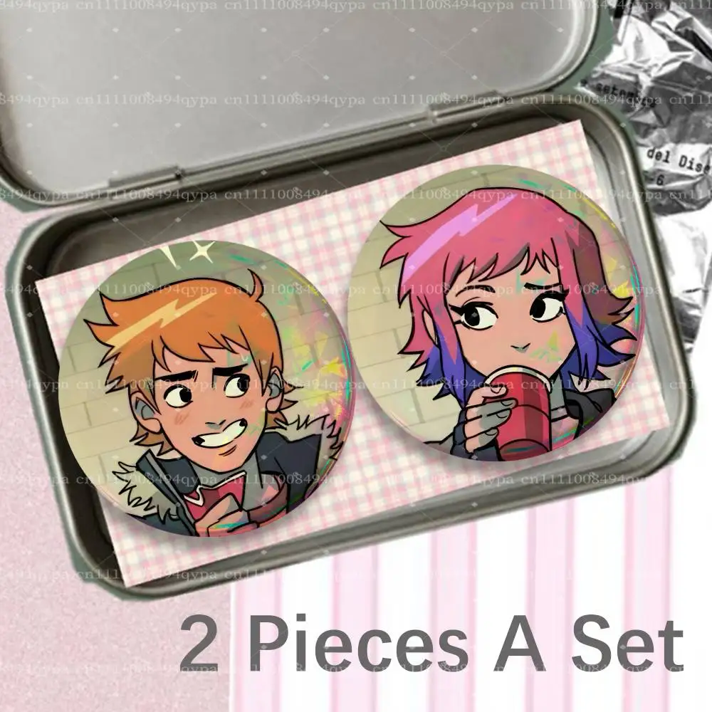 S-Scott Ramona Pilgrim 2 Pieces Set Badge Set Fashion Brooches for Women Men Backpack Accessory Bag Badge Jewelry Gift