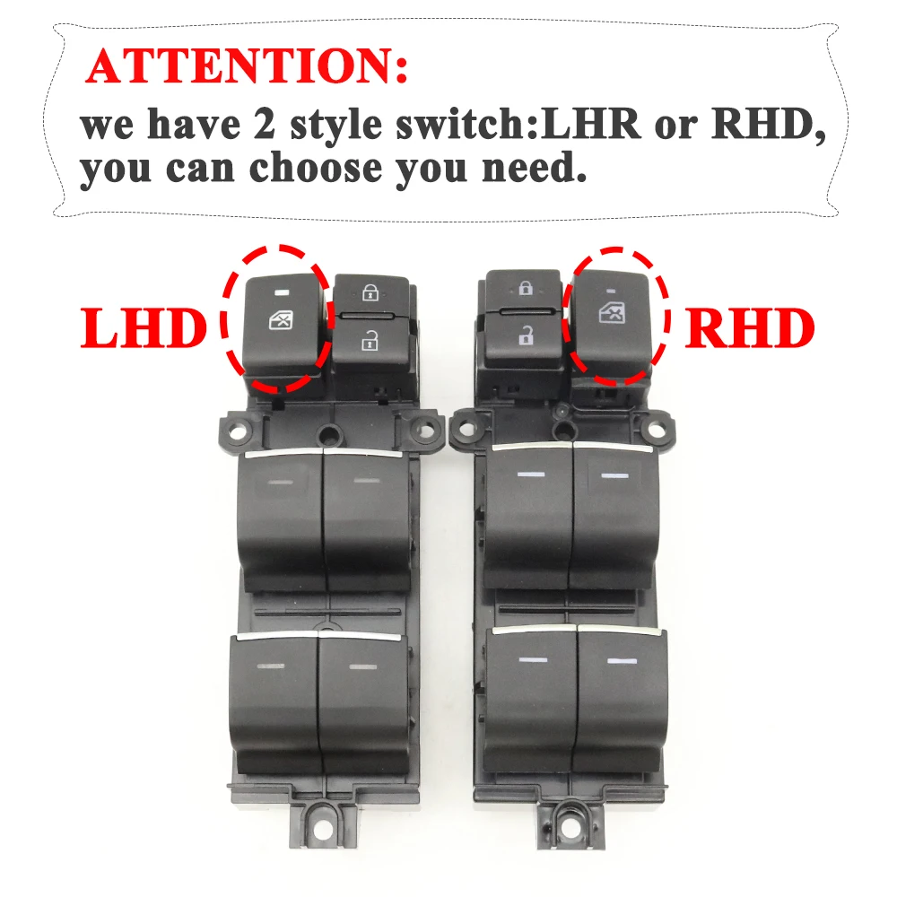 LHD/RHD LED Power Window Glass Lifting Control Switch Button For Toyota Yaris Corolla Cross Tundra Sequoia Camry CHR RAV4 XA50