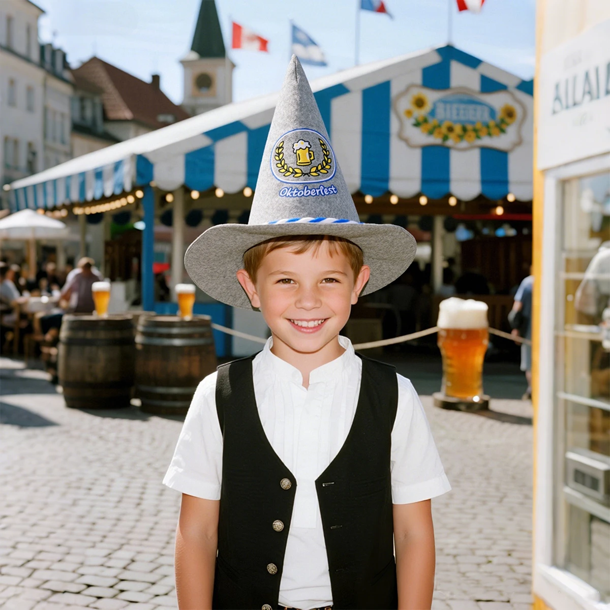 قبعة مهرجان أكتوبر للأطفال الصغار والأولاد والبنات في مهرجان ميونيخ البيرة قبعة اللباد البافارية لحفلات الهالوين كرنفال ملحقات تنكرية