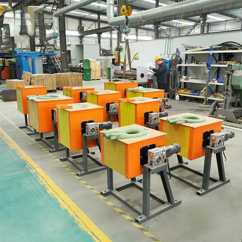 Steel Tilt Furnace 15 kg 500 kg 5 T 3000 Induction Industrial Metal Melting Furnace 20 Kw Pyrosis Thermocouple