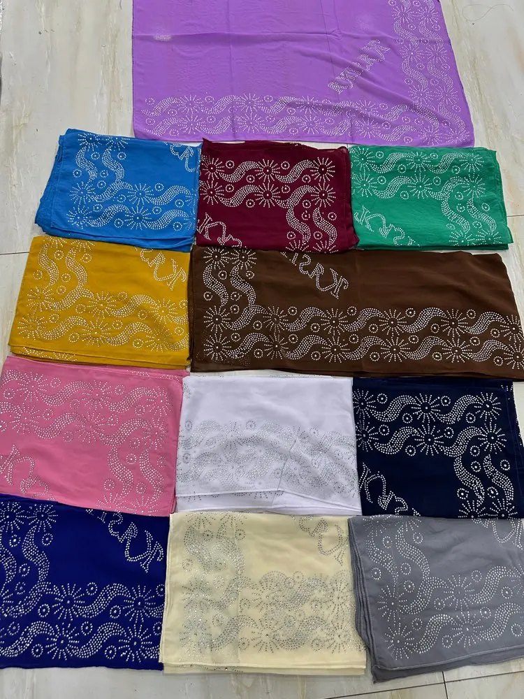 

Traditional East African Indian Muslim Headscarf High-Grade Breathable Small Chiffon Floral Pattern Summer Ethnic Wear