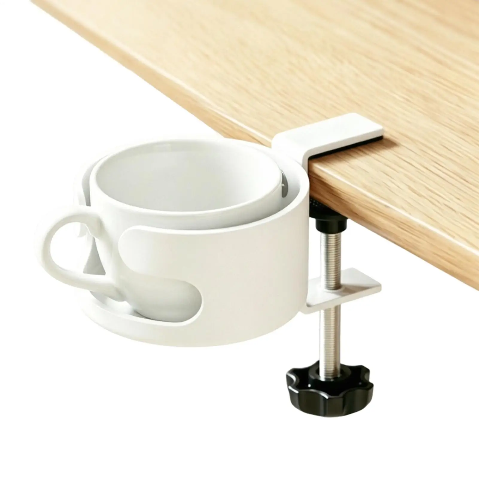 Desk Cup Holder Clamp Adjustable Drink Stand Table Water Bottle Holder For Desktop Office Chair Lounge Home Outdoor Patio Porch