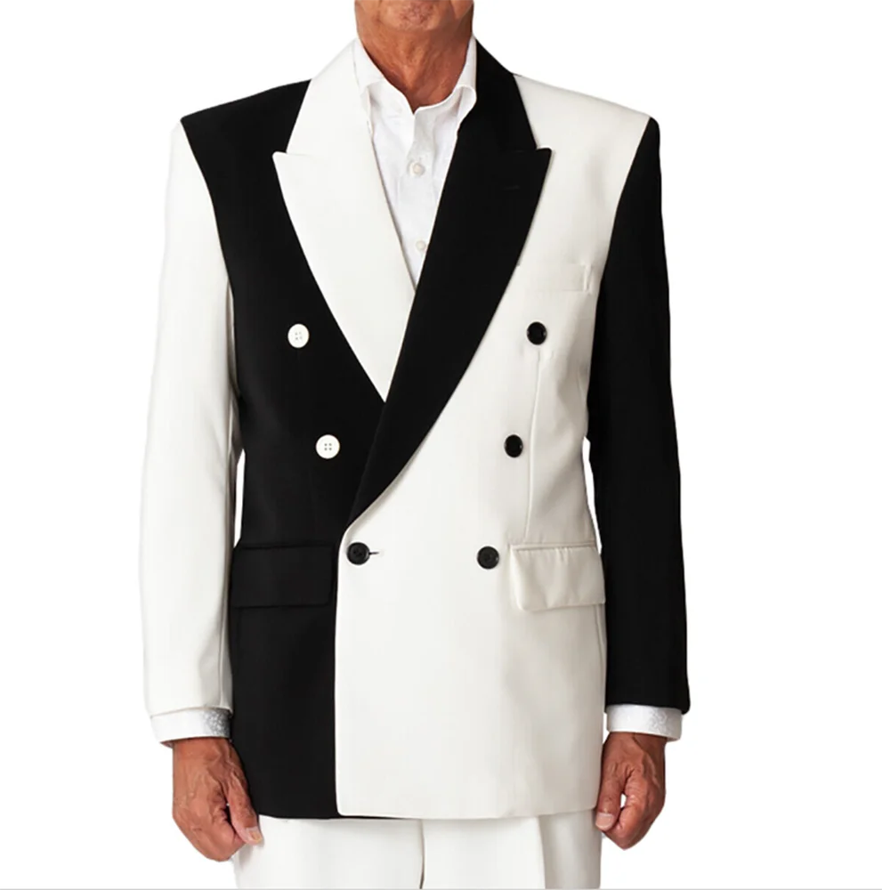 Trajes de boda de dos piezas para hombre, esmoquin Formal de novio, trajes de negocios diarios, chaqueta de solapa de pico de doble botonadura con pantalones