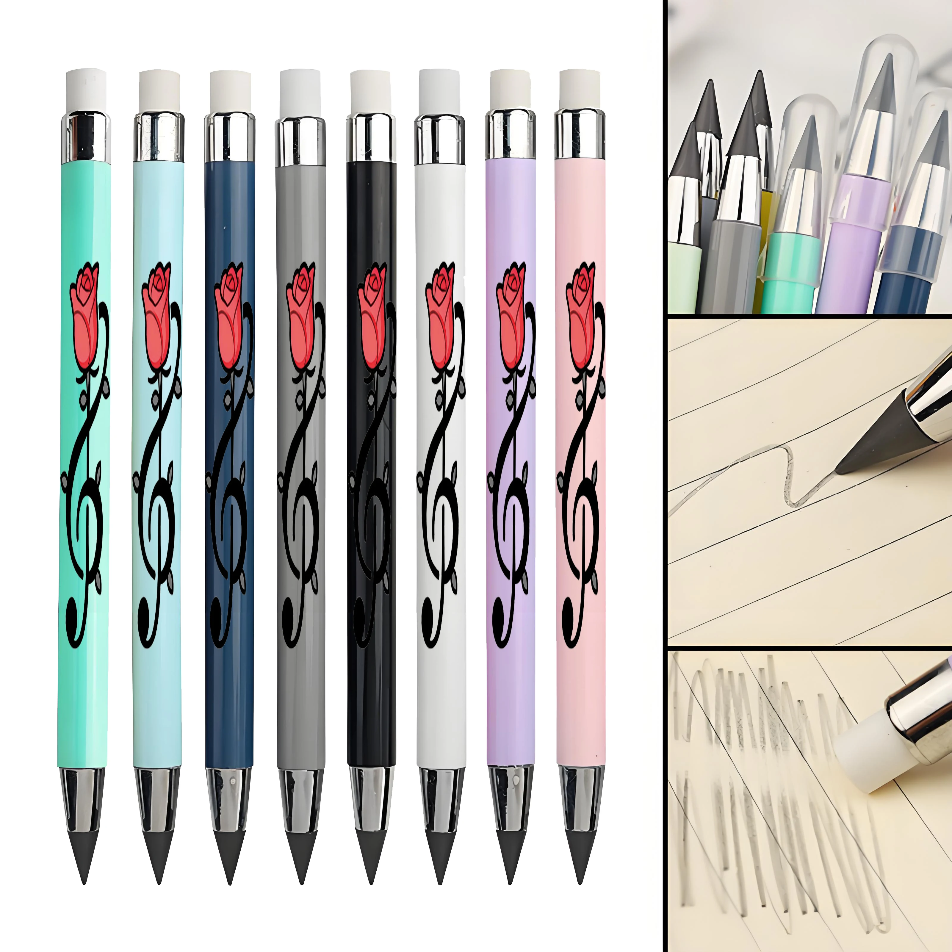 

12 шт./24 шт., креативные музыкальные ноты, вечный карандаш, любовная музыка, карандаш без заточки, канцелярские принадлежности на Новый год