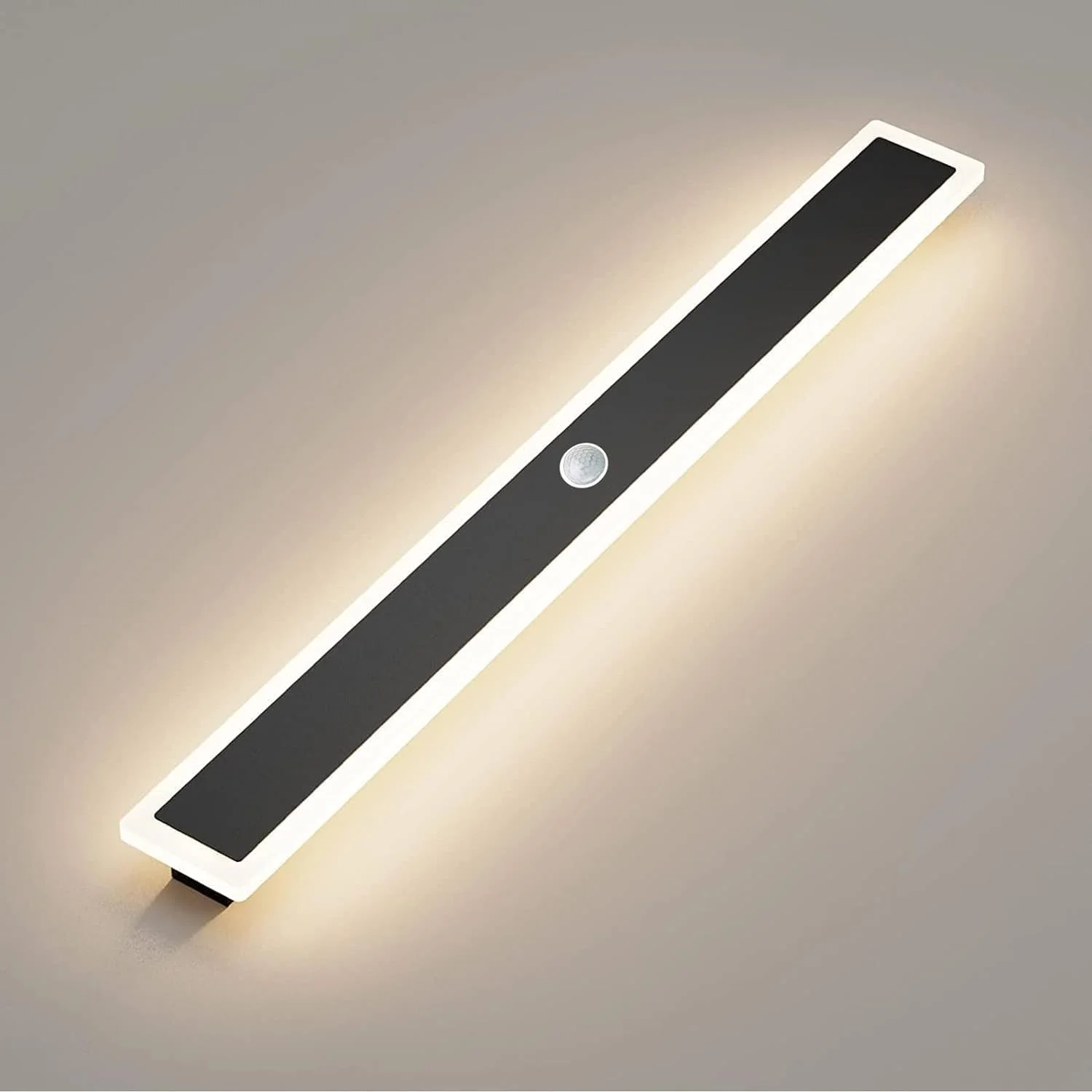 أضواء الجدار في الهواء الطلق مع كاشف حركة وحدة إضاءة LED جداريّة ضوء مقاوم للماء IP65 فيلا الجدار مصباح طويل أنثراسايت معدن مصابيح الحائط الحديثة