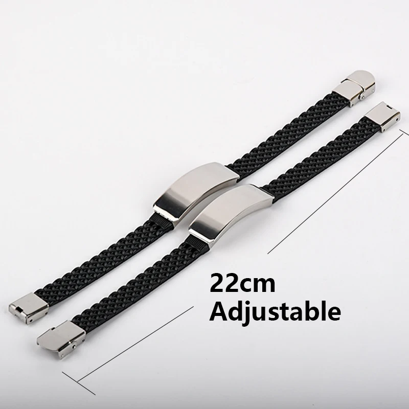 10mm Punk Custom Logo Name Silicone Bracelet Men Id Bracelets For Women Friends Luxury Brand Wholesale