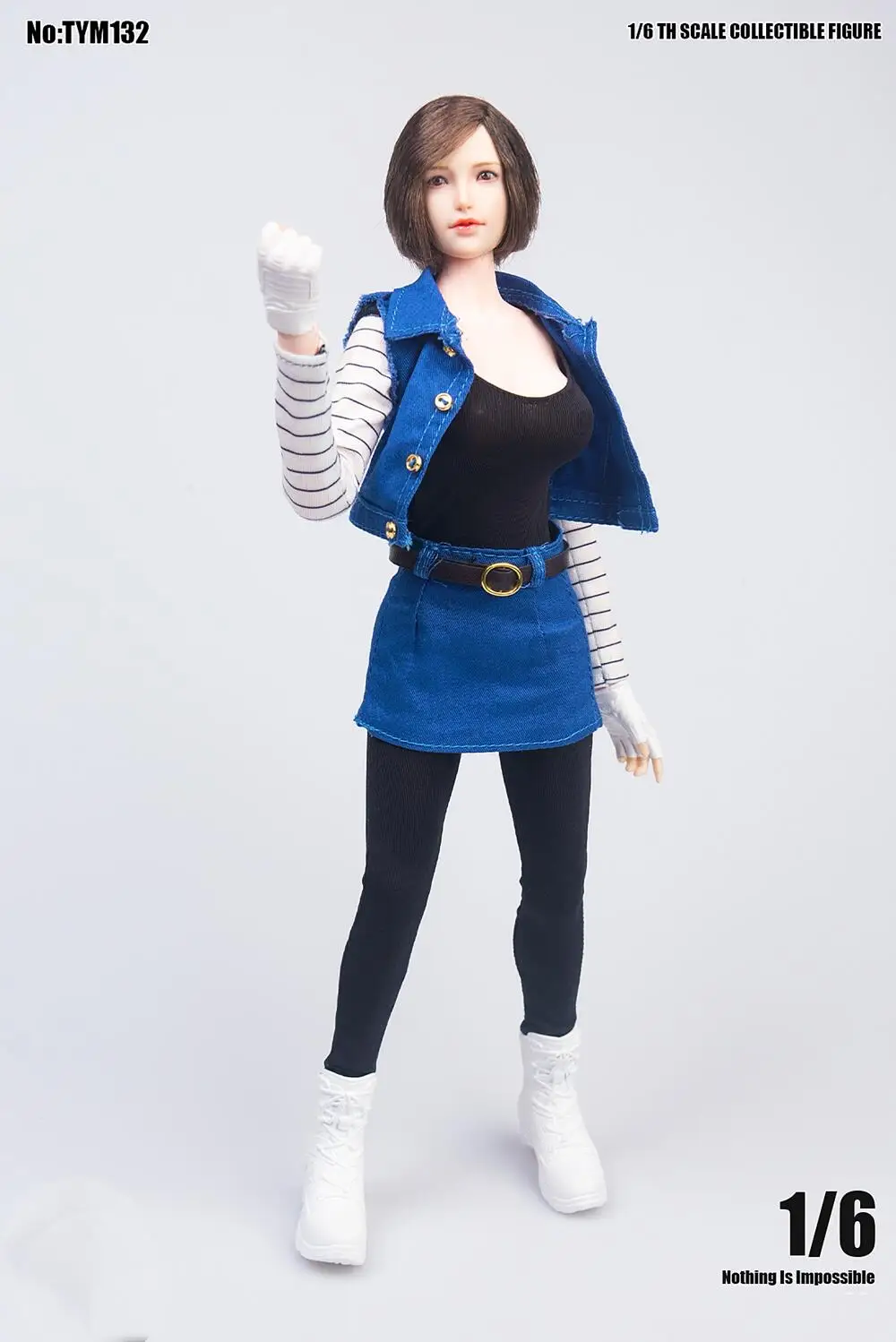 

1/6 Scale TYM132 Female Soldier No.18 Artificial Suit Denim Dress 12 Inch Action Doll Clothes Model