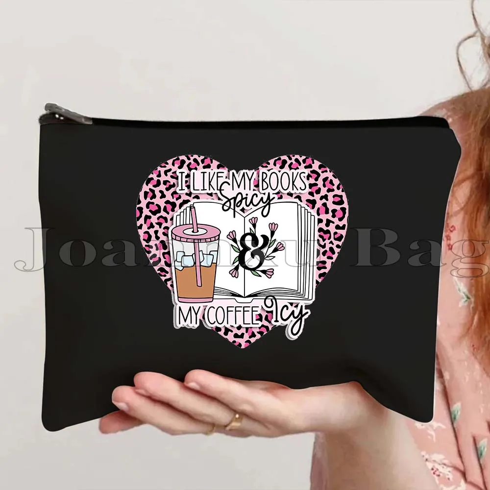 Flowers Growing From Books Floral Print Literature Book Flower Tote Bag Book Lover Bookish Cosmetic Makeup Bag Pencil Case Pouch