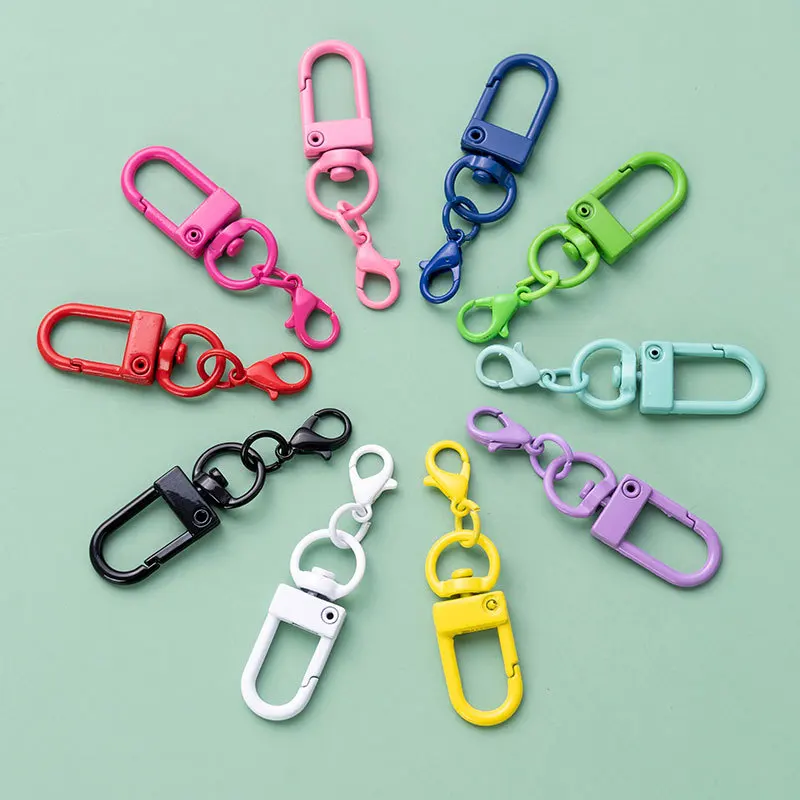 10Pcs/Lot 13x50mm Lobster Clasp Clips Colorful Key Chain Ring Buckle Hook for Bag Car Keychain DIY Jewelry Making Accessories