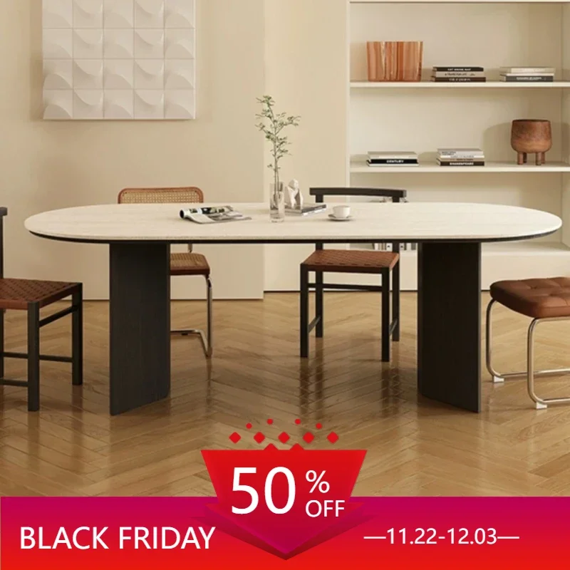 Rock Slab Simplicity Dining Table Sliding Furniture Luxury Round Extended Coffee Tables Large Bar Mesa De Comedor Stool Kitchen