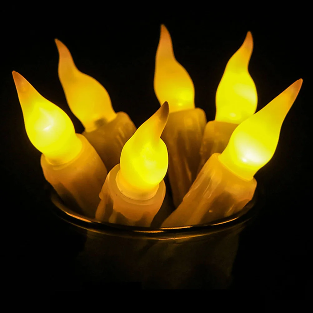 6 قطعة Led الإلكترونية عديمة اللهب الخفقان ضئيلة بالتنقيط الشموع للمنزل الزفاف الديكور الضوء الأصفر المدعومة بواسطة Aa #2