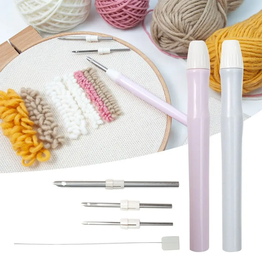 

Embroidery Punch Needle Kit Stitching Tool Set Magic Embroidery Needle Pen Weaving Tool Knitting Sewing Tools for DIY Sewing