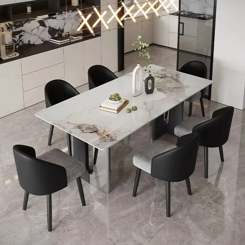 Hot Sale Modern Luxury Dining Room Table Sintered Stone Furniture Dinner Table Kitchen Dining Room Set Luxury Dinner Table