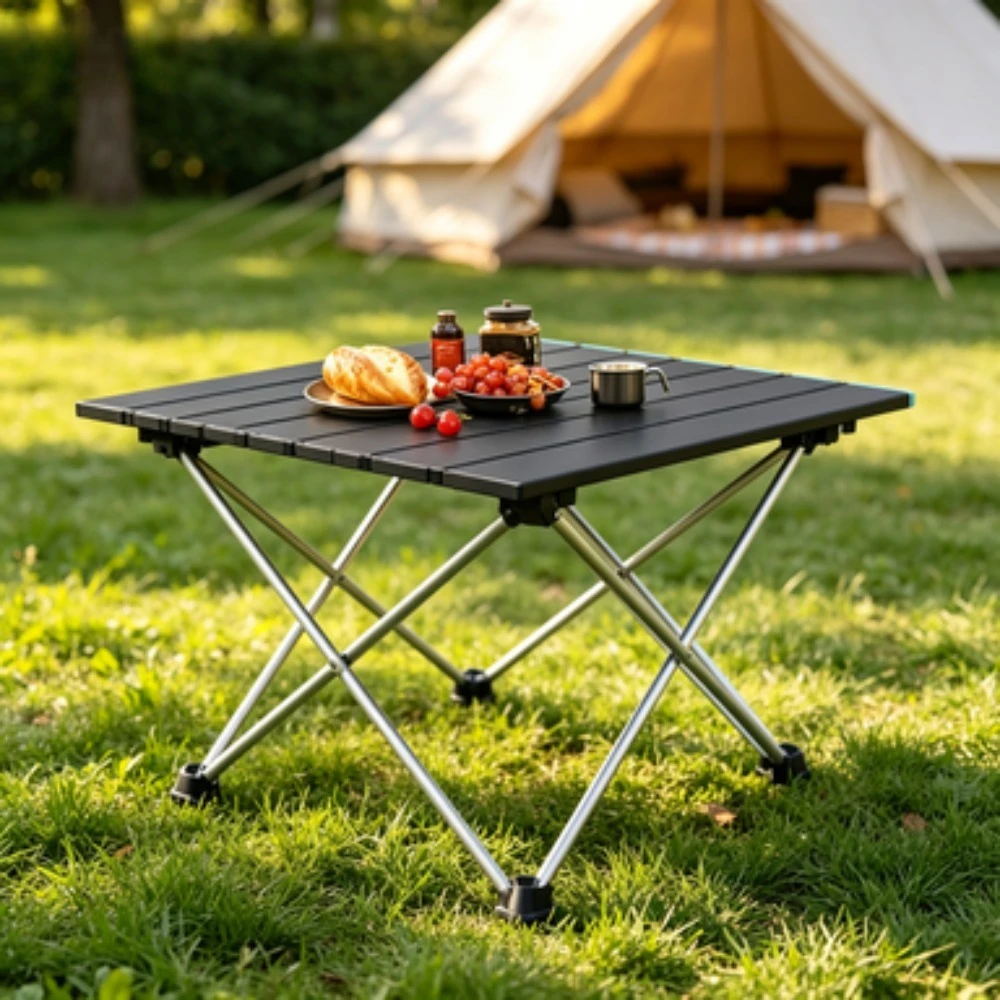 Folding Camping Table Aluminum Alloy Portable Outdoor Table with Carry Bag for Beach Hiking Picnic BBQ Cooking Travel Party Gear