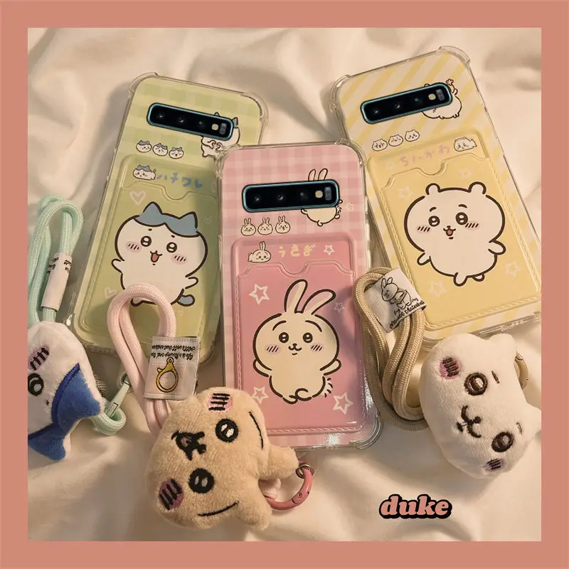 Miniso Chiikawa Samsung Mobile Phone Case Galaxy S24 S6 8 9 10E 20 Ultra 20 21 Feplusfe Kawaii Hachiware Protective Case Usagi