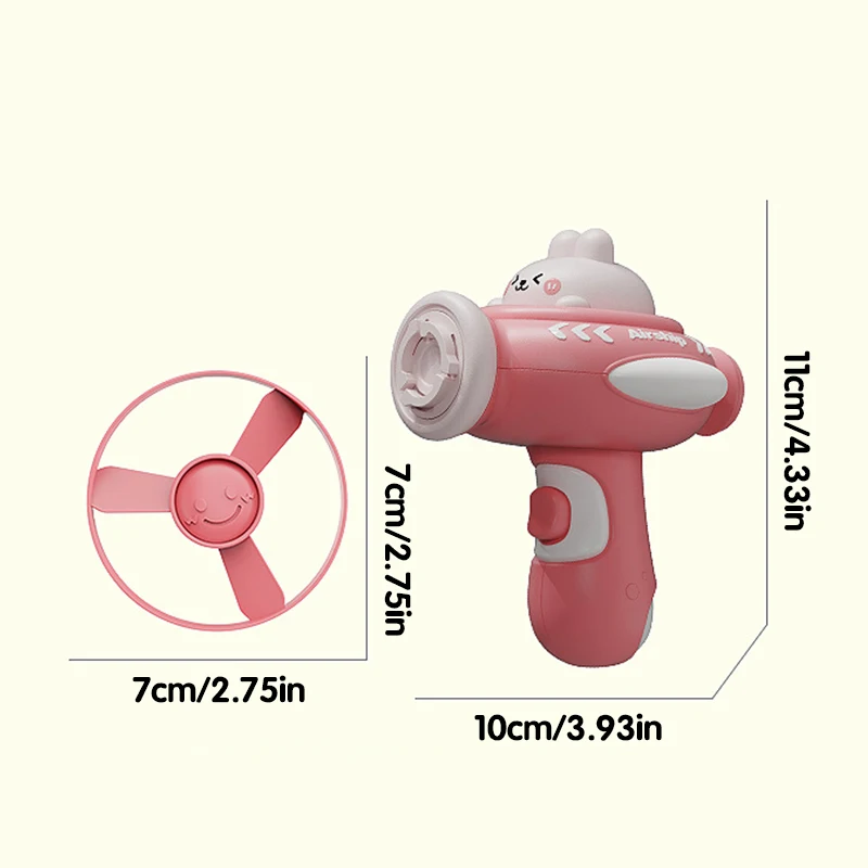 Flying Dics Gun Flying Saucer Launcher Toy Cute Cartoon Rabbit Frog Gun Children's Outdoor Sports Toy Training Family Toy