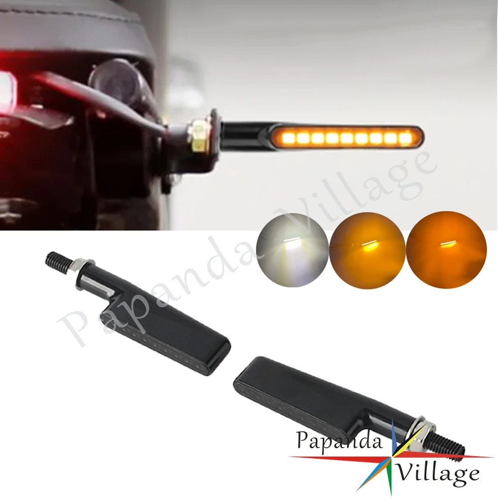 

Universal Motorcycle Turn Signal Light 12V Amber White LED Flowing Water Flash Indicator Blinker Waterproof Motorcycle Lamp 8mm