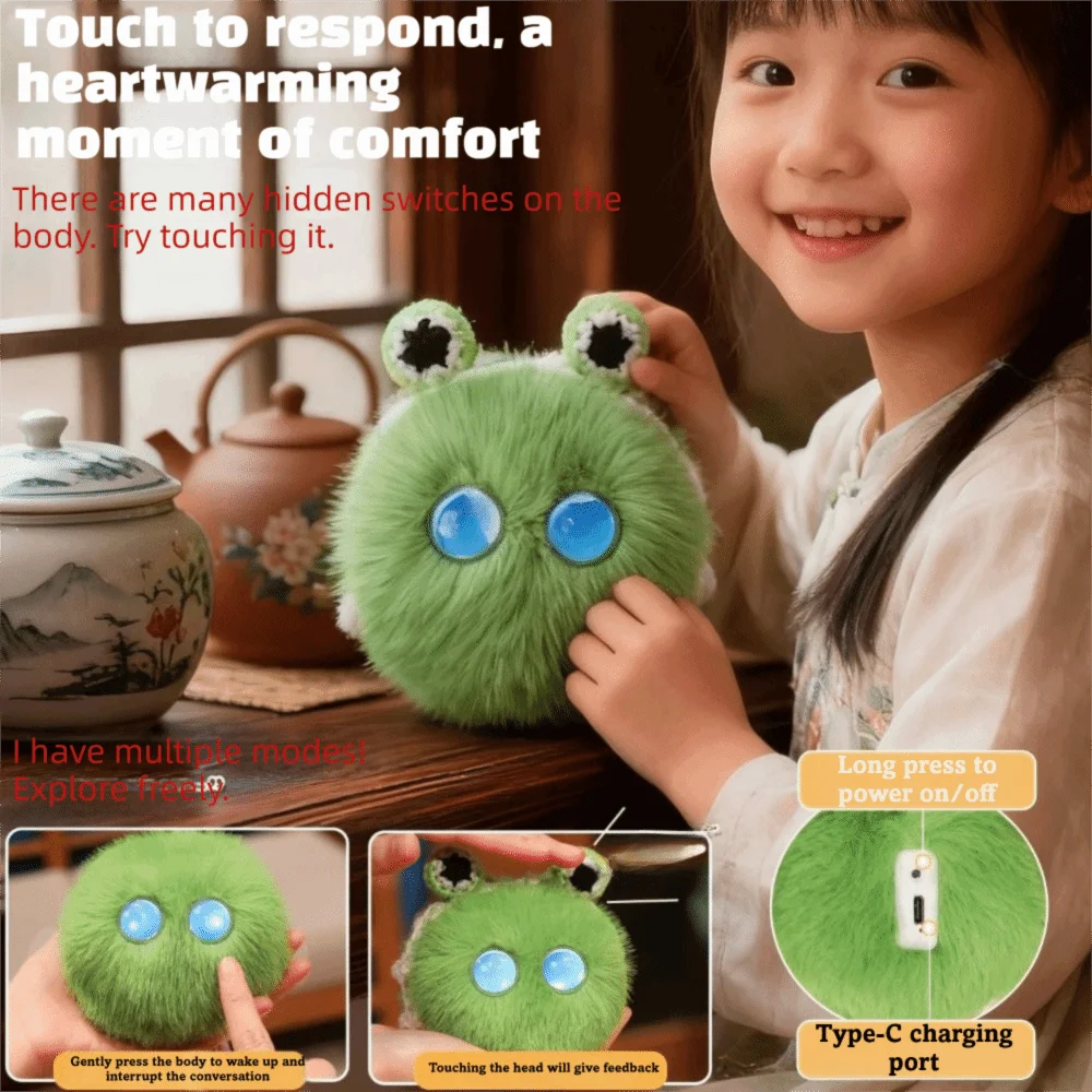 66 Languages Interactive AI Companion Pendant Emotional Support Cute Design AI Cat Keychain Soft Talking Interactive