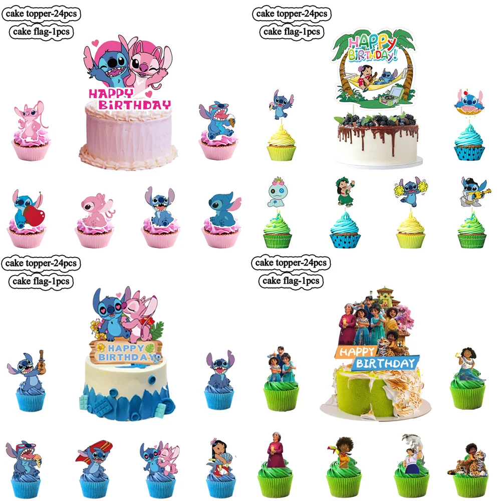 

Disney Lilo & Stitch Cake Decoration Hand Cupcake Toppers Birthday Decoration Kids Girls Dessert Party Baby Shower Favors