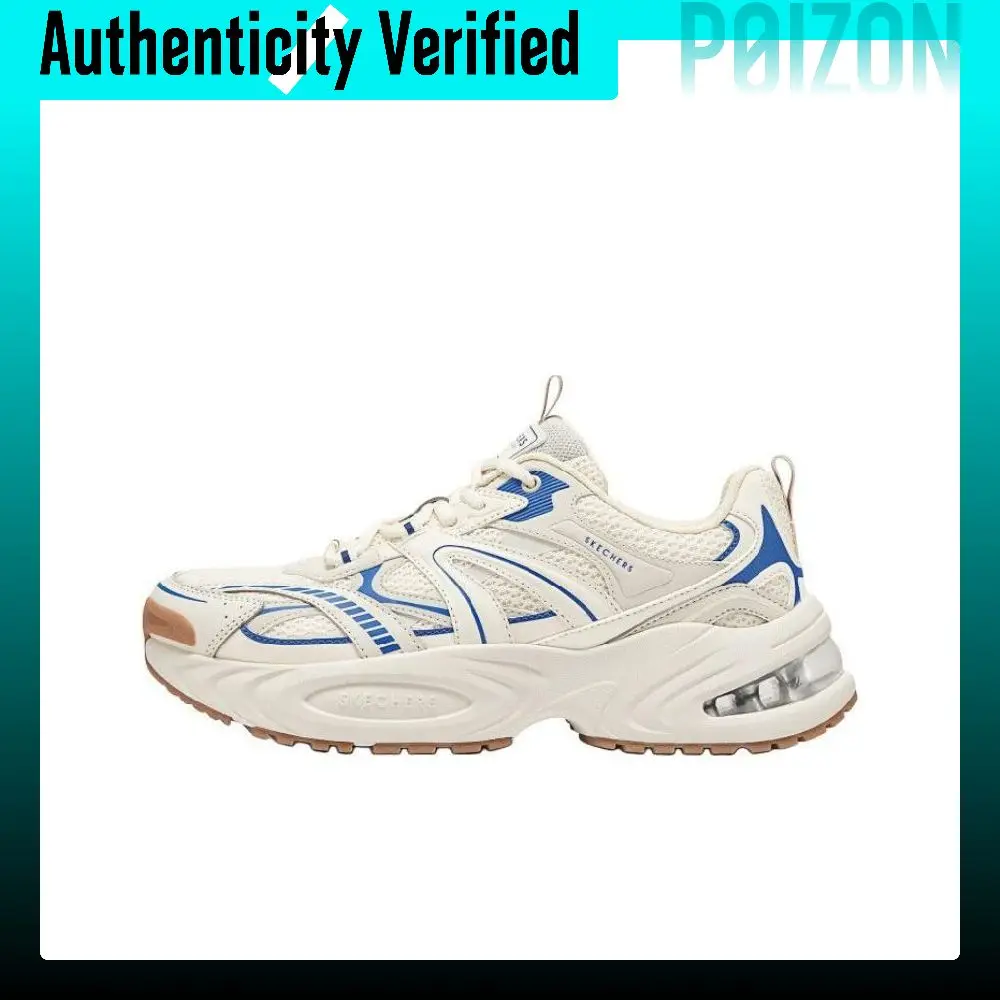 Skechers Lifestyle Abrasion Resistant Low top Chunky Sneakers Men's White Blue 183199-NTBL