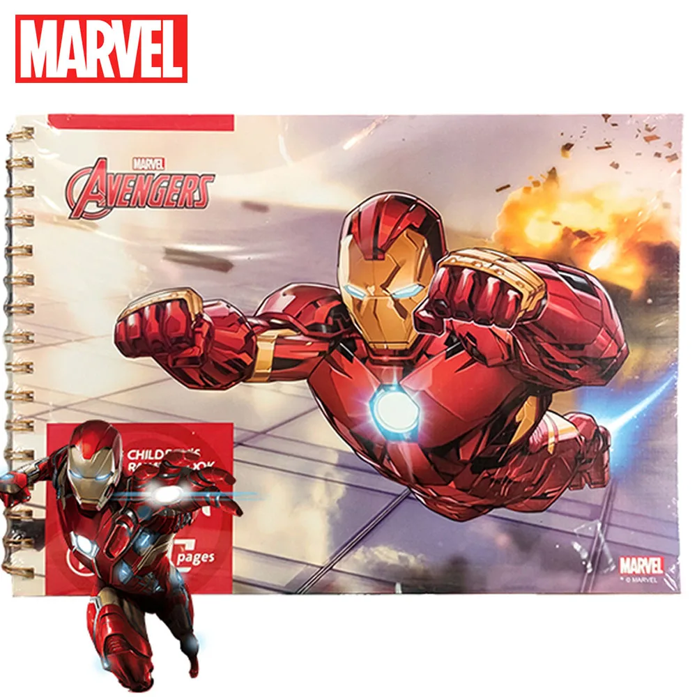 Libro de dibujo Iron-Man con licencia oficial de Marvel, imagen de personaje bonito, papel blanco grande pintado a mano especial, suministros DIY, 1 ud.