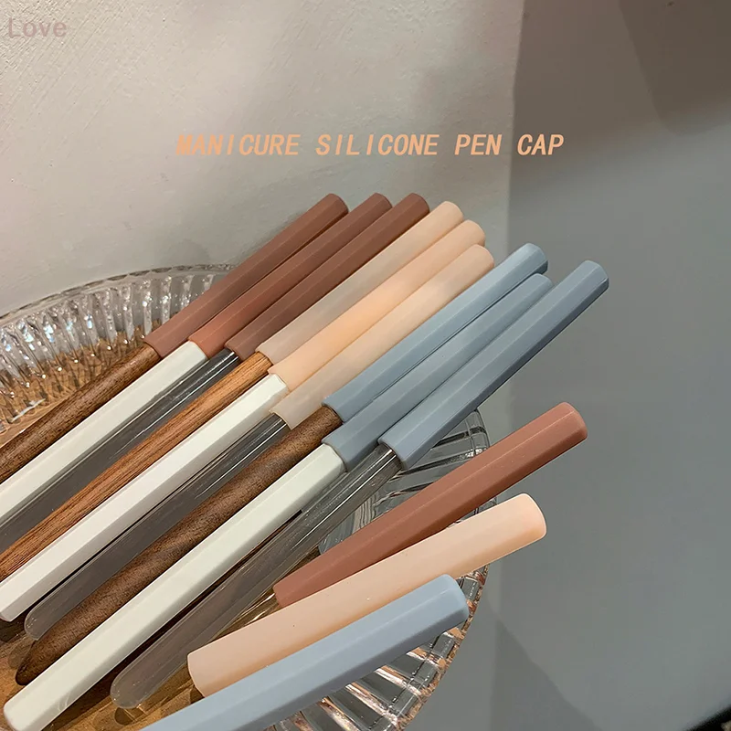 [L & P] 3 قطعة قبعات أقلام تزيين الأظافر سيليكون مختومة ماتي فرش الأظافر يغطي قبعات أقلام مقاومة للضوء تخزين مقاوم للغبار