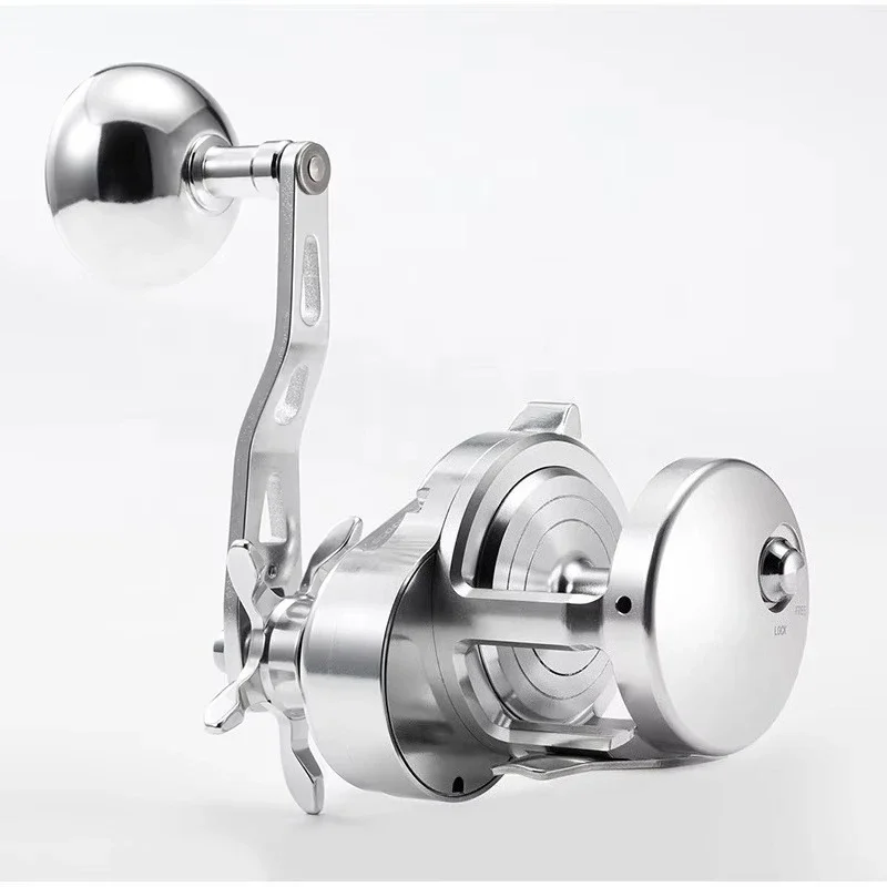ECOODA EMB 1500 Gun-Blue Jigging Reel 8+1 BB Speed Full Metal Sea Water Boat Trolling 15KG Drag Power Stream Lake River Left