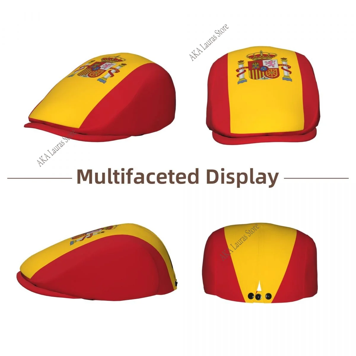 Winter Hat Male Berets Vertical Flag Of Spain HJat for Women