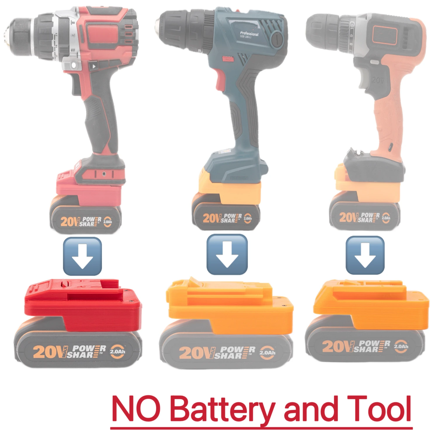 Adapter Converter for Worx 4PIN 18V Li-ion Convert to for OZITO/BLACK+DECKER/BOSCH 18/20V Portable Power Tool Accessories