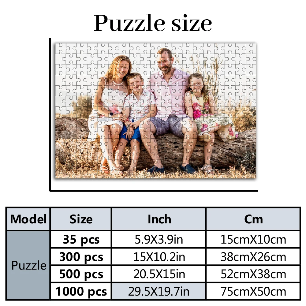 35/300/500pcs  home Customized Picture Puzzle Jigsaw puzzle Personalized Picture For Children Toy Family Gift