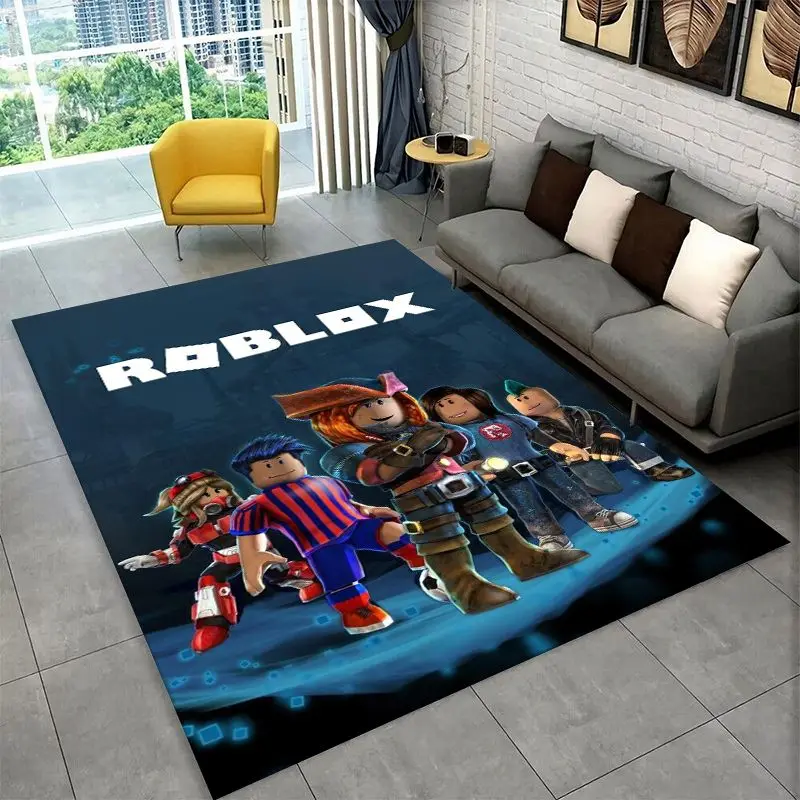 Tapis de jeu R-Robloxs pour enfants, tapis de sol antidérapant pour salle de jeux, chambre à coucher, salon, canapé, décoration de la maison, tapis pour enfants