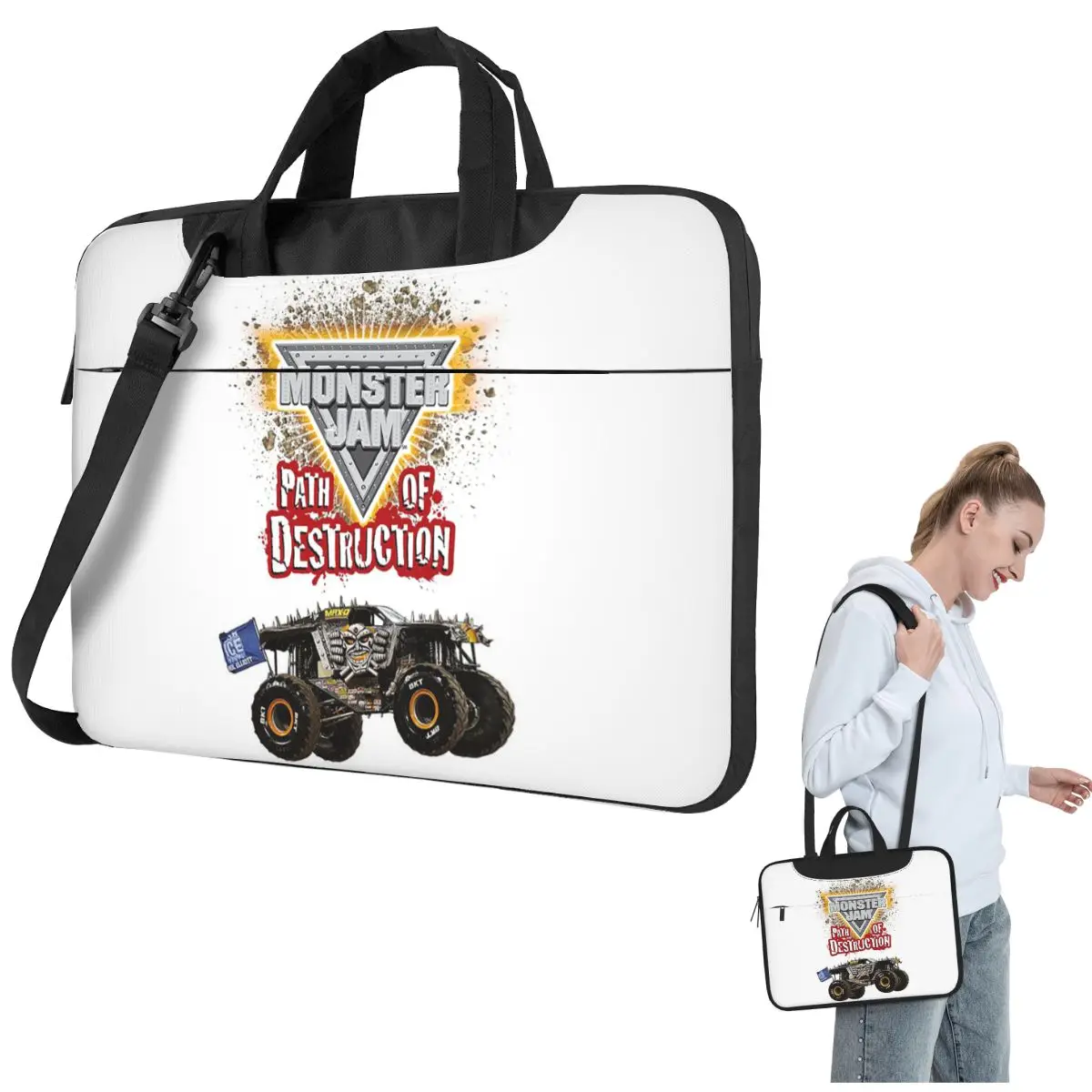 

Classic Monster Jam Truck Pattern Laptop Bag Protective Case Computer Bag 13 14 15.6 Inch Notebook Pouch For Macbook Pro Air