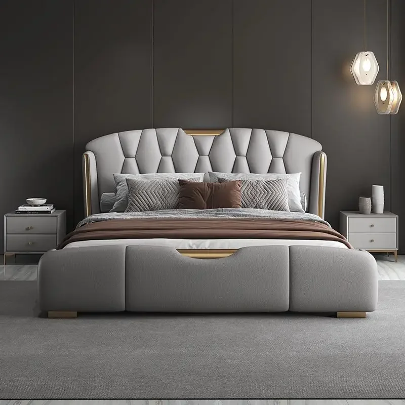 

180X200CM furniture bedroom full size bedfull marriage bedrooms luxurious king sizebed frames with head board king size bed heme