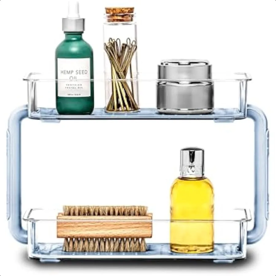 

Two Level Spice OrganizerCabinet Collection Maximizes Vertical Space Removable SoftGrip Lining Dual Handles andBPAFree Small Gr