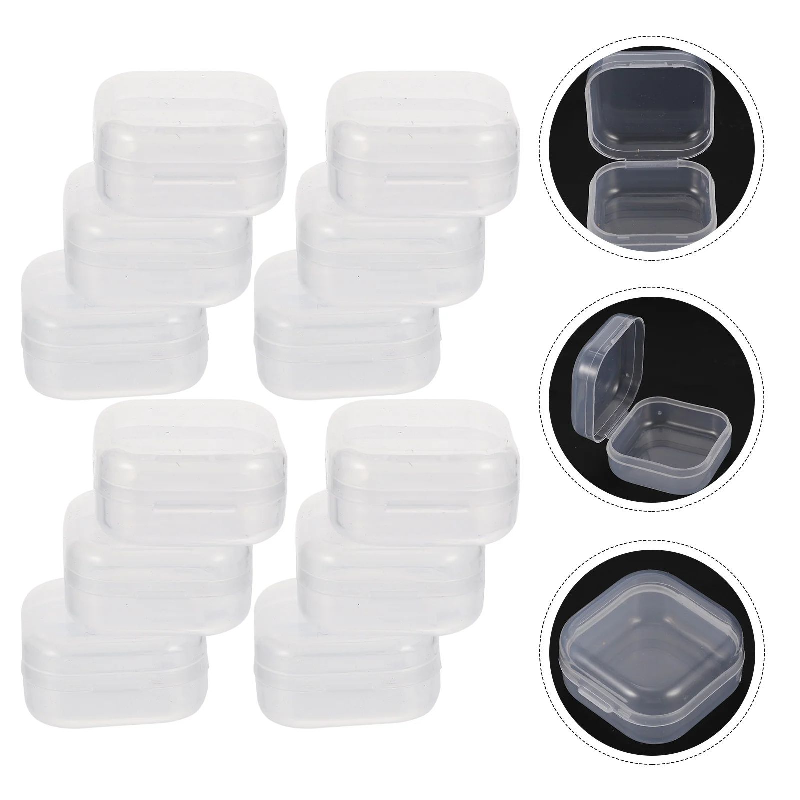 40 Stück Ohrstöpsel-Boxen, transparent, Mini-Aufbewahrungshalter, kleine Kunststoffhülle für Schmuck, Perlen, Pillen, Organizer, Ohrstöpsel-Boxen