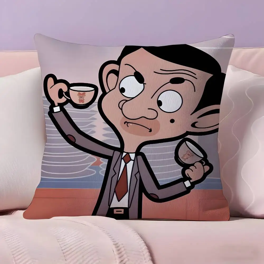غطاء وسادة كرتوني من M-Mr BeanS، غطاء وسادة فائق النعومة وصديق للبشرة، سحابة مثل الراحة وسحاب مخفي