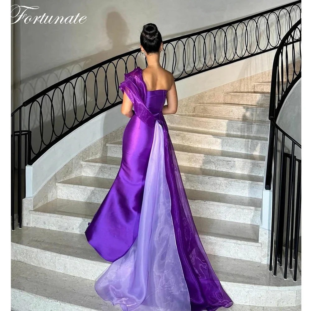 Customized Elegant Long Evening Dresses for Women One Shoulder Floor-Length Sweep Train Special Events Formal Prom Party Dress