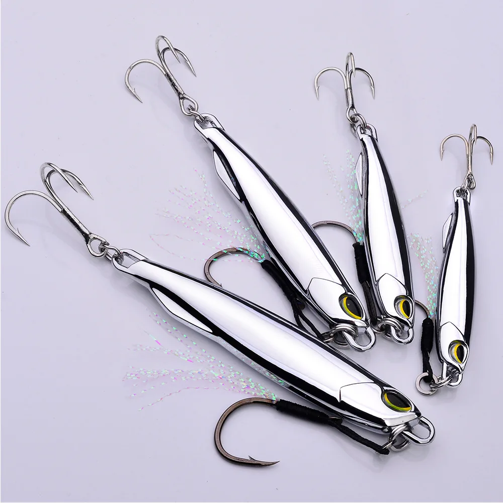 

PROBEROS 1pcs Spinner Bait Silvery 10g-15g-20g-30g-40g-60g-80g Metal Lure Sinking VIB Spoon Fishing lure Hard Wobbler LF120